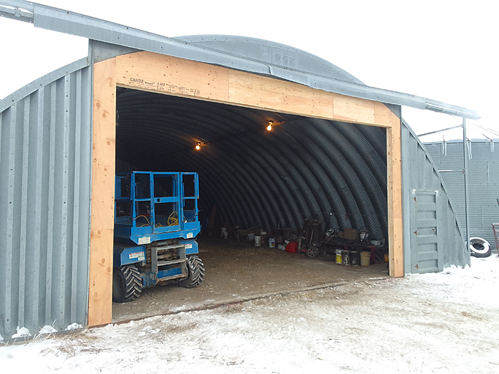 Before Picture of a Quonset with a Sliding Door