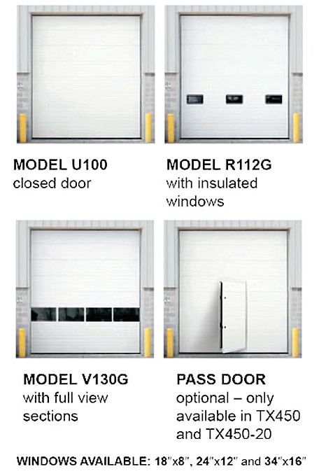 Available Window Inserts for Thermalex Upwardor® Commercial Overhead Doors