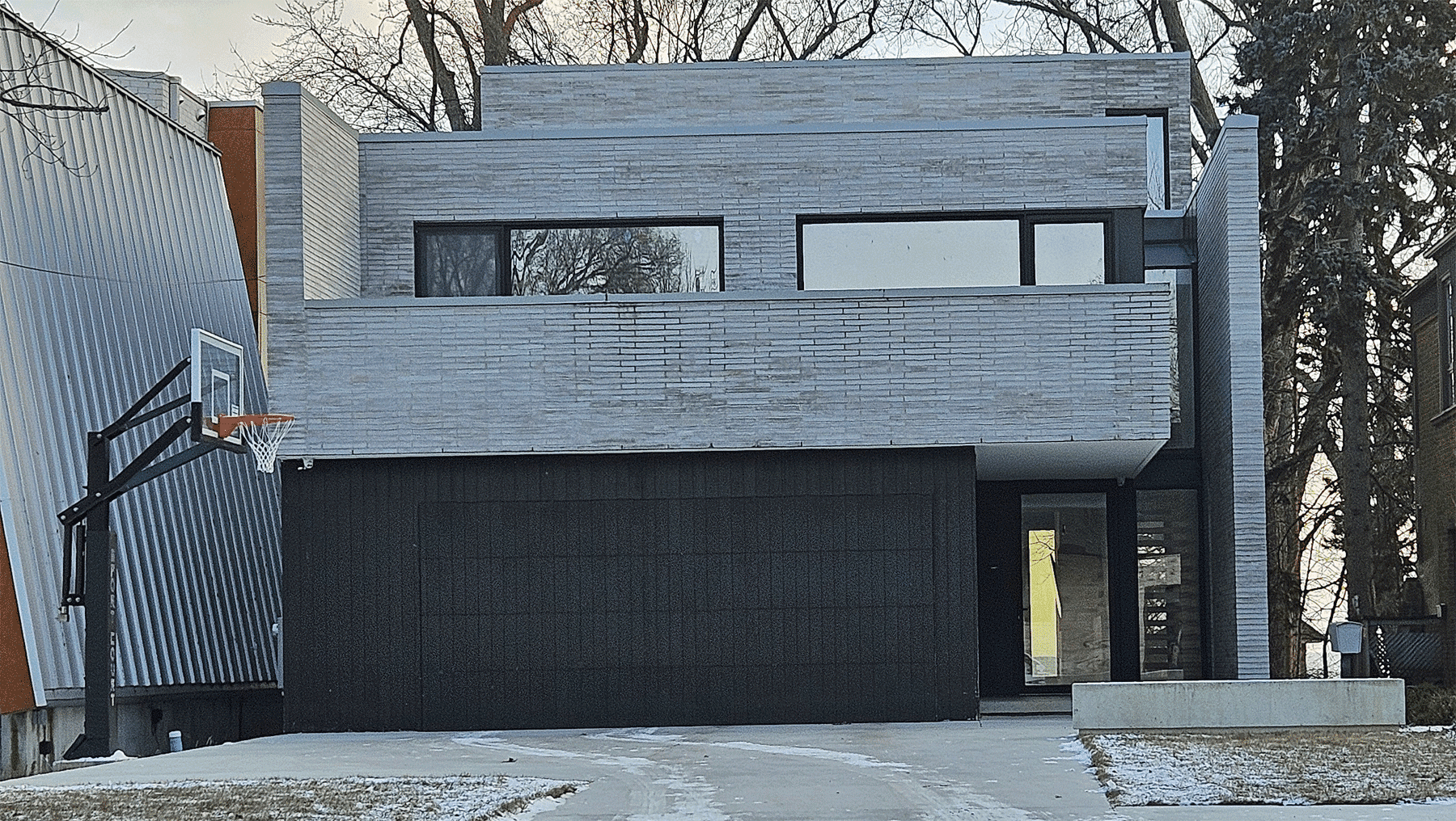 A Home with a Flush Mount Garage Door