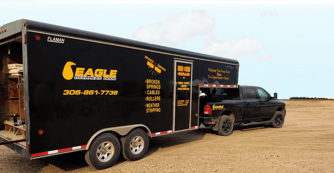 Eagle Overhead Door Repair Truck and Trailer - Banner